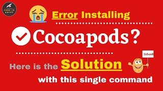 Error Installing Cocoapods | Fix Cocoapods Installation Error