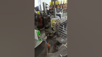 Square glass bottle full wrap paper label hot melt glue labeling machine labeling video