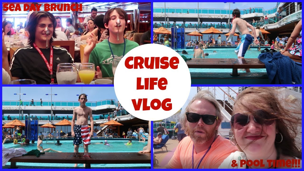 CRUISE LIFE VLOG: Carnival Dream: Sea Day Brunch & Pool Time - Day 2: Part 1