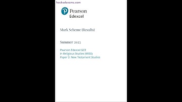 Pearson EDEXCEL A Level Religious Studies Paper 3 2023 Mark Scheme 9rs0 03 New Testament Studies