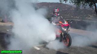Stoppie & Burn-Out on a HONDA CBR 1000RR Repsol Replica