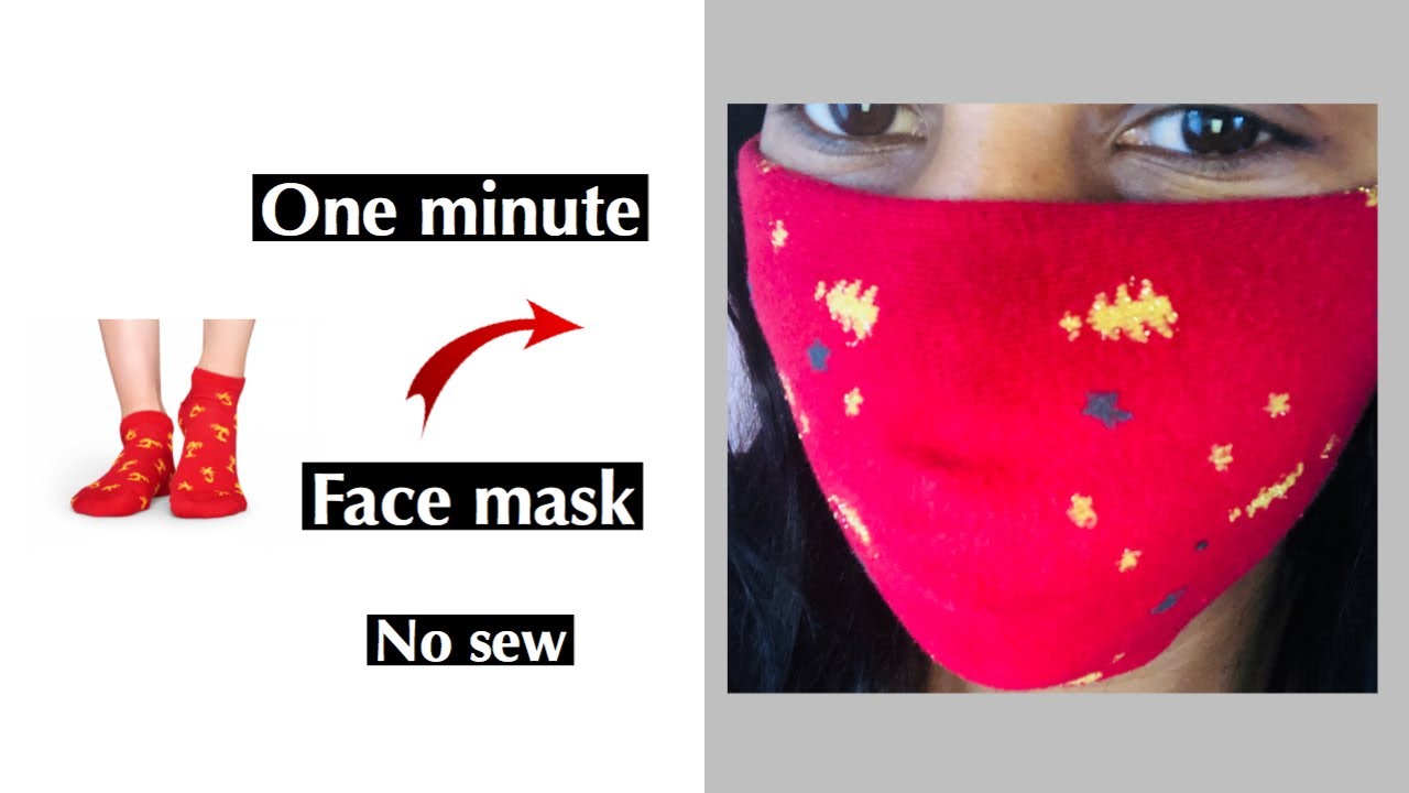 EASY FACE MASK FROM SOCKNo sewing Face mask from sockNo Sewing