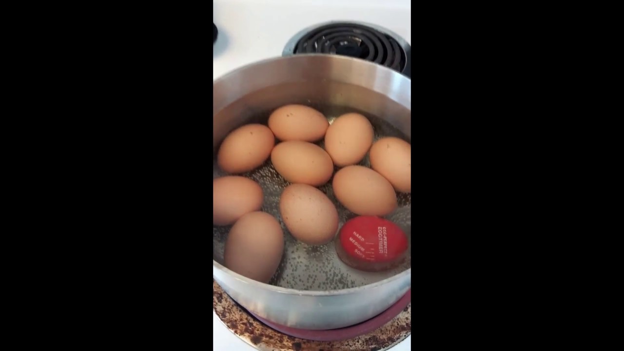 Hard boiling farm fresh eggs - YouTube