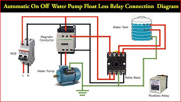 Automatic On Off  Water Pump Float Less Relay Connection Diagram |  Floatless Level Switch |