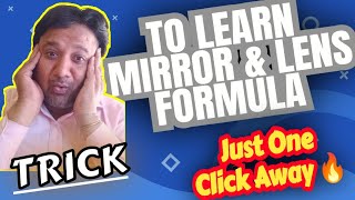 Trick 🔥ll To Learn Sign of Mirror and Lens Formula ll 100% Working 😯