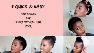 5 Quick & Easy Hairstyles for Short Natural Hair | TWA | South African Natural Hair Blogger