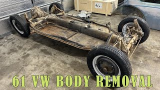 1961 VW restoration | Removing the body