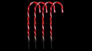 4 Large LED Candy Cane Pathway Lighting