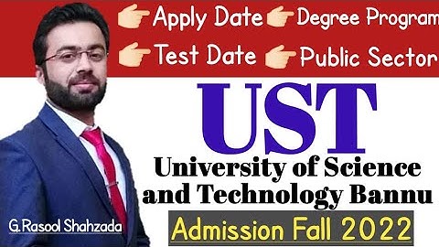 university of science and technology bannu fall admission 2022
