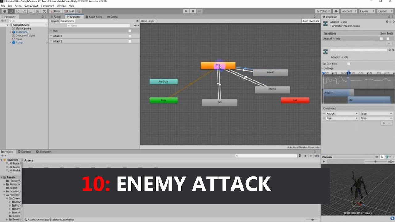 RPG Game With Unity in Urdu / Hindi | #10 Enemy Attack - YouTube