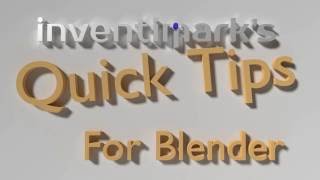 Blender Quick Tips: #001 - Saving