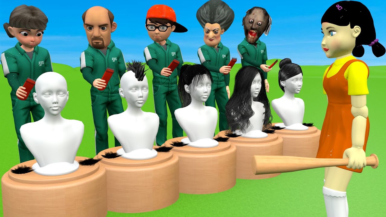Scary Teacher 3D vs Squid Game Draw Hair Squid Girl Beautiful or Error Challenge Challenge Who Boss