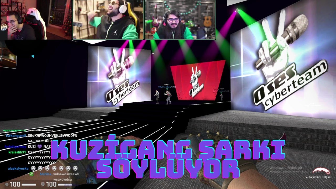 CYBERRULZ - O SES CYBERTEAMDE KUZİGANG NAZLIYLA ŞARKI SÖYLÜYOR (kendinemüzisyen,eray,jrokez,kuzi)