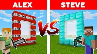 Minecraft  Diamond Portal Vs Tnt Portal  Alex Vs Steve Part 7