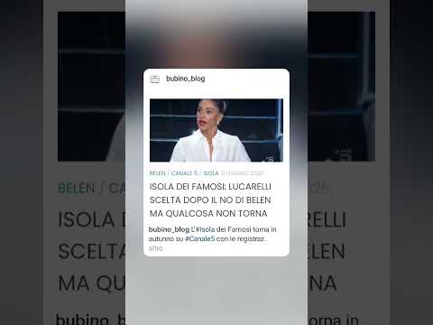 Video DEI FAMOSI: LUCARELLI SCELTA DOPO IL NO DI BELEN MA QUALCOSA NON TORNA