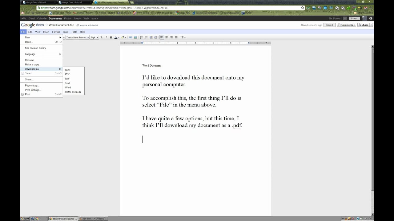 google pdf to word document