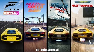 Forza Horizon 5 vs NFS Payback vs NFS Rivals vs NFS Most Wanted 2012 - SBS Comparison