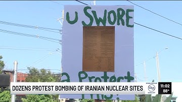 Dozens gather in the Highlands to protest President Trump’s decision to attack Iranian nuclear si...