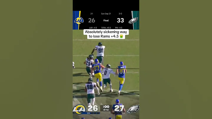 Rams GW FG blocked and returned for a TD 🥲 #eagles #rams #nfl #nflweek3 #nflbadbeats