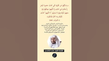 الآية (163) الأعراف //القارئ الشيخ سعد الغامدي.