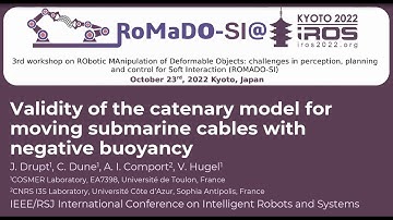 Validity of the catenary model for moving submarine cables with negative buoyancy - Juliette Drupt