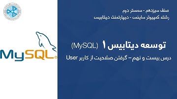 Database Development 01 – Lesson 29 | User توسعه دیتابیس – درس بیست و نهم – گرفتن صلاحیت از کاربر