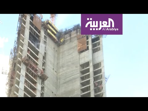 إخماد الحريق في برج تحت الإنشاء في جدة