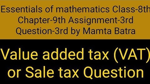 Essentials of mathematics Class-8th Ch-9th Ass-3rd que-3rd by Mamta Batra #mathsclass8solution