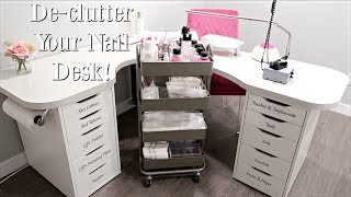 Today i share with you my new nail desk cart organization! am so
excited for how this all came together. love not having of these items
on no...
