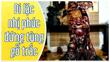 Di Lặc nhị phúc đứng tùng gỗ trắc đỏ đen siêu vip