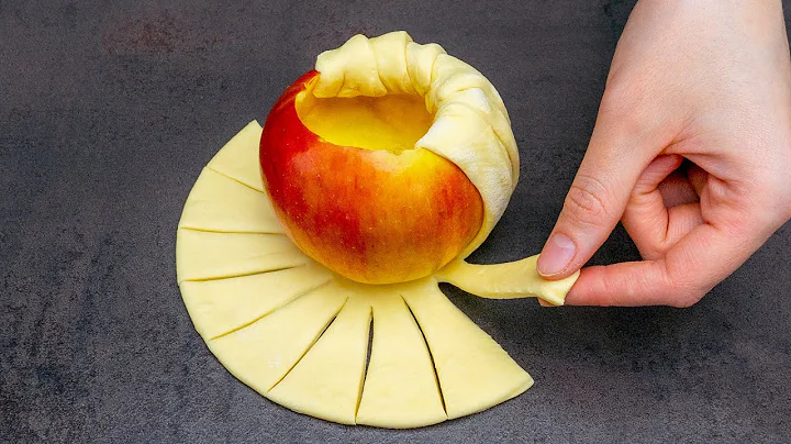 Dessert in 5 minutes! Just puff pastry and 2 apples