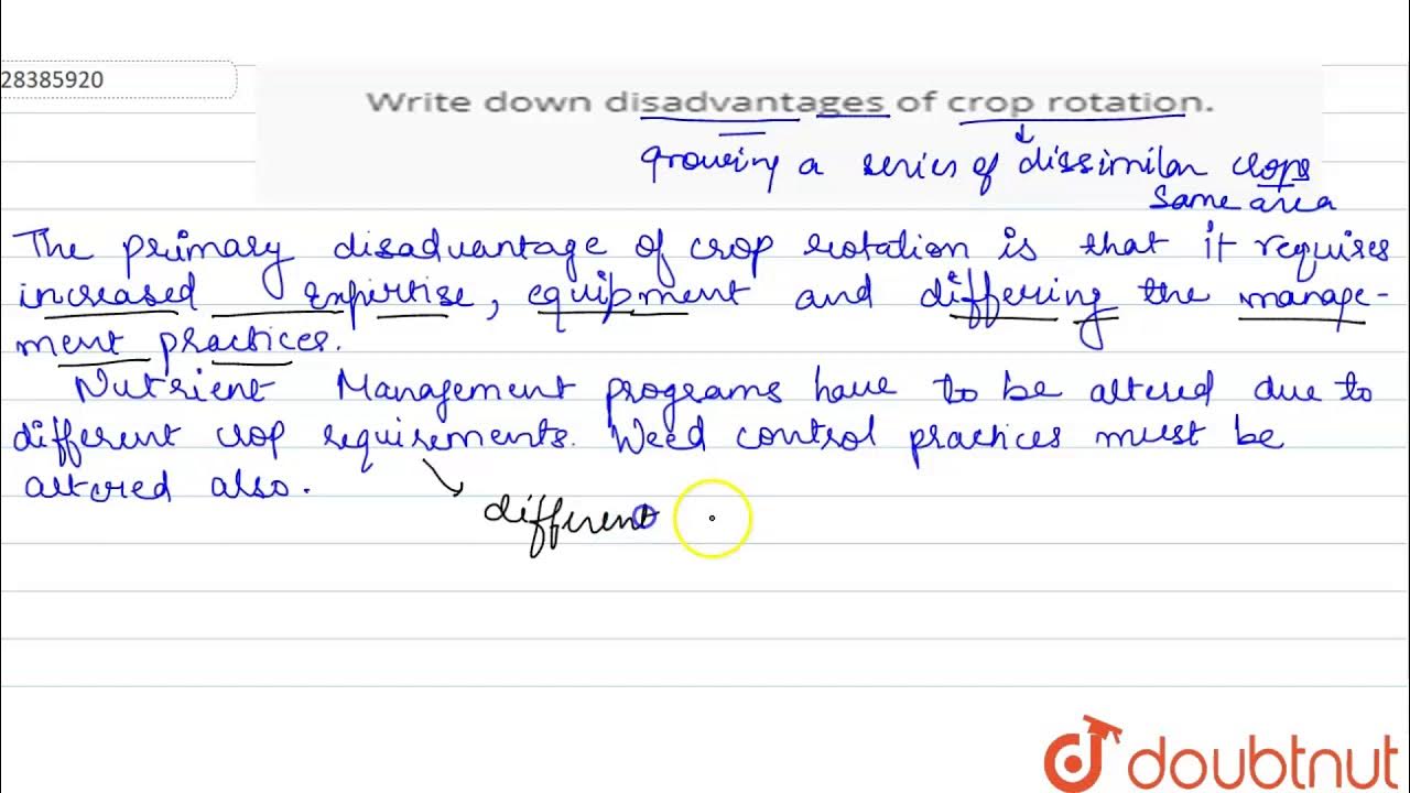 Write down disadvantages of crop rotation. - YouTube