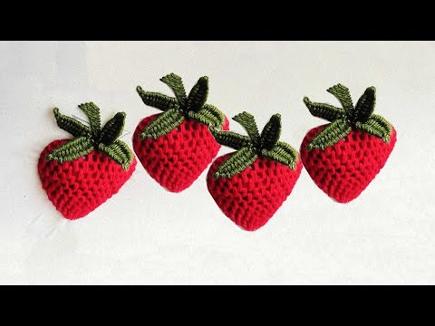 Strawberry Hand Embroidery - Fruits Embroidery - 3D Embroidery - Needle works- Brazilian Embroidery