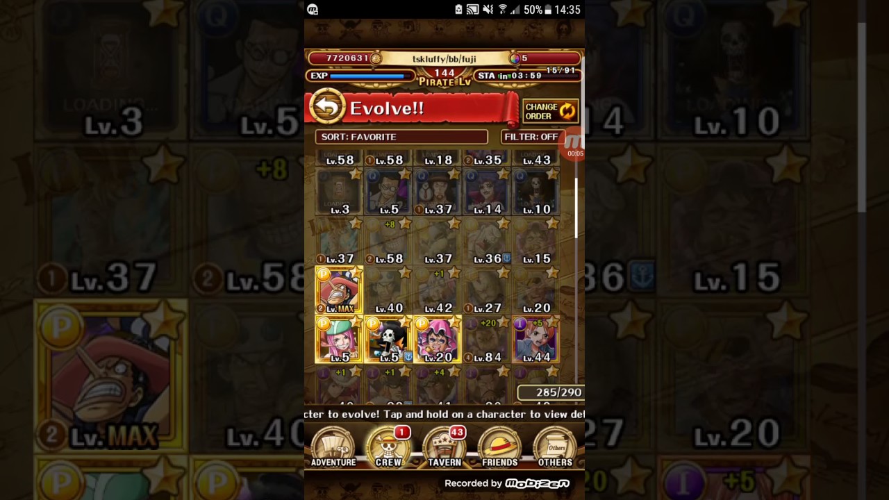 One Piece Treasure Cruise Evolving 6 star Luffy