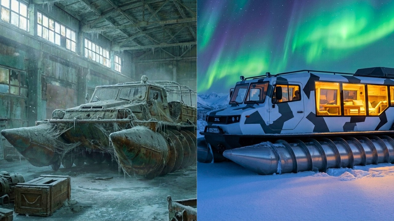 Turned Bizarre Soviet Screw-Tank Into Ultimate Arctic Luxury RV (ASMR)