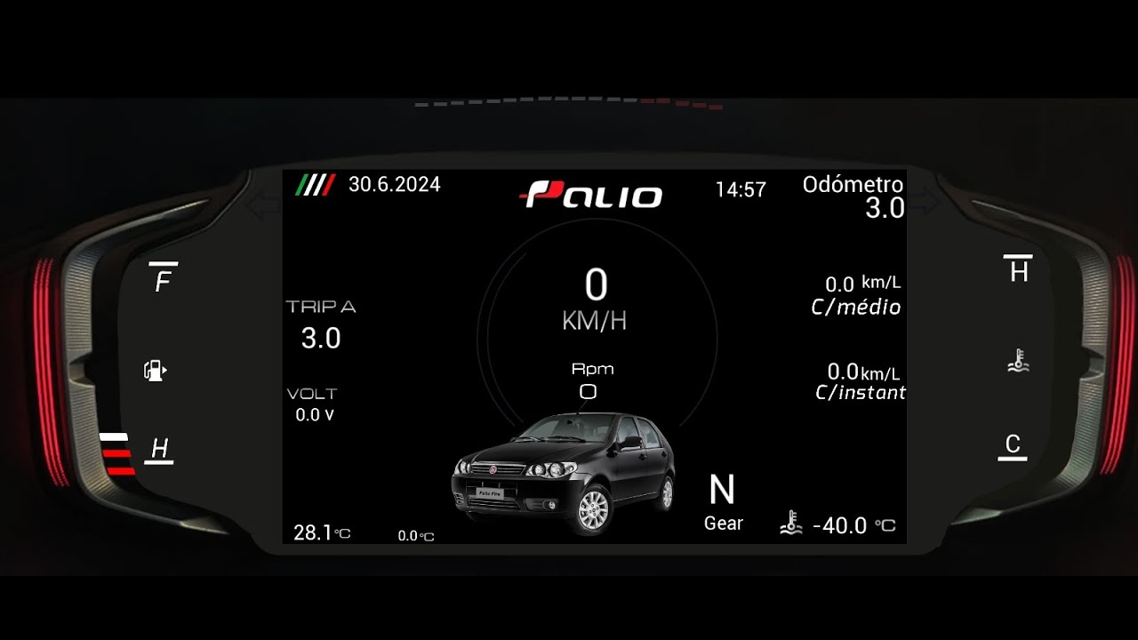 Conceito Painel Digital  FIAT TORO no palio