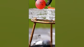 1000°C Red Hot Ball vs Thick Ice Sheet #satisfying #experiment #science #rhcb