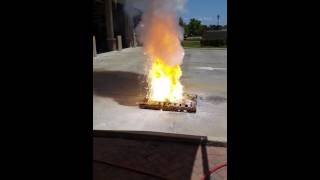 Magnesium fire extinguished with Fireice