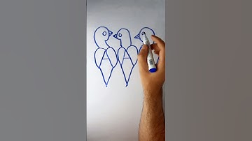 #simple and #easy birds #drawing with A A A #art