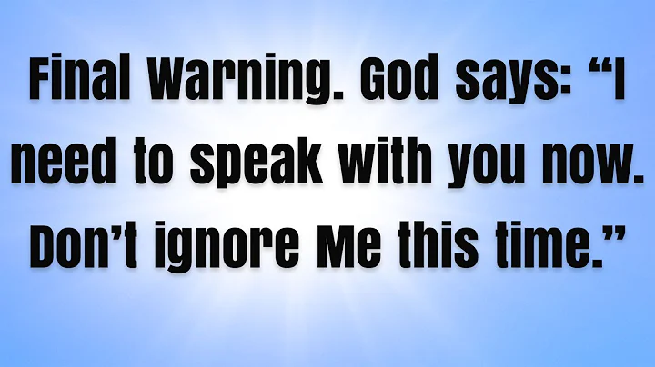 📃 Final Warning  God says “I need to speak with you now  Don’t ignore Me this time ”