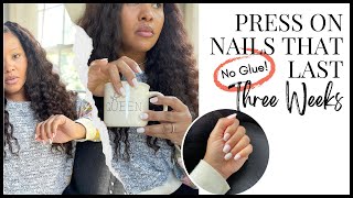 How I Get My Press On Nails To Last Three Weeks  |  NO GLUE!