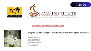 Web Project Task 29 | 1st Year | Semester 01 | Java Institute