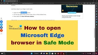 how to open microsoft edge browser in safe mode