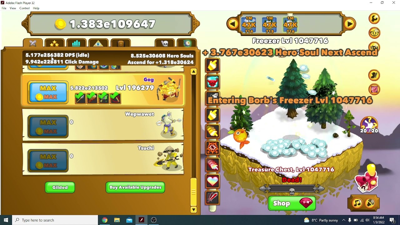 Reaching zone 1 million in Clicker Heroes