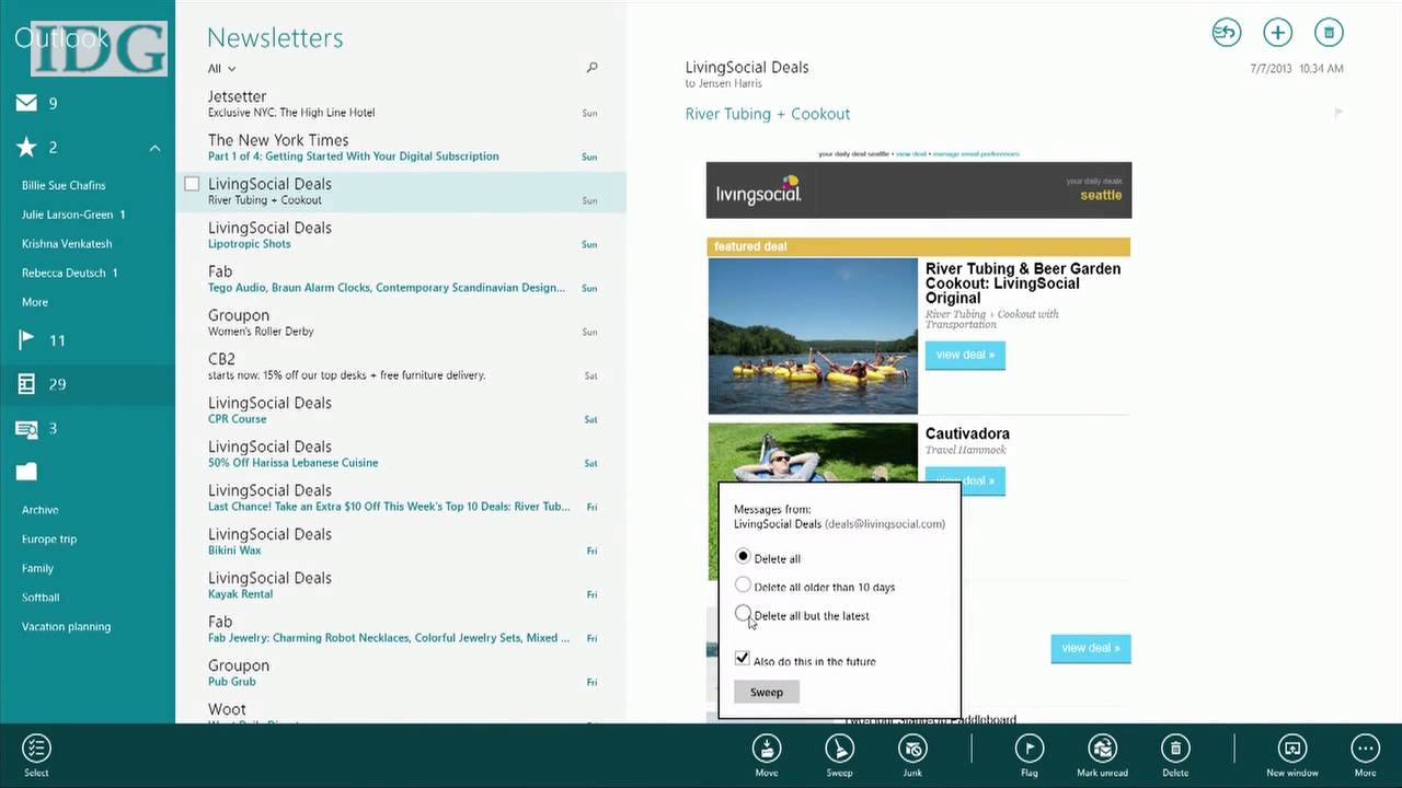 WPC2013: Microsoft demos new Outlook on Windows 8.1