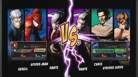 UMVC3 - SPIDER-MAN/VERGIL/DANTE VS CHRIS/DANTE/STRIDER HIRYU!