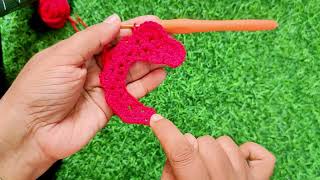 DIY Crochet Rose with Leaves Tutorial | Woolen Flower Patch for Sweaters & Frocks (Hindi)#crochet