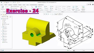 Creo Exercise - 24 | Creo Parametric Execise for Beginner | Creo Parametric Tutorial