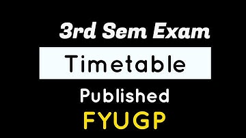 Third  Sem FYUGP Timetable #calicutuniversity #fyugp #thirdsemester #examtimetable 