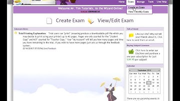 WizardTM.com Creating a New Exam